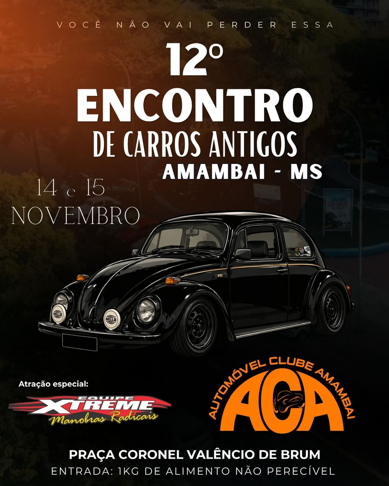 Cartaz do evento ENCONTRO DE CARROS ANTIGOS DE AMAMBAI, Amambai/MS